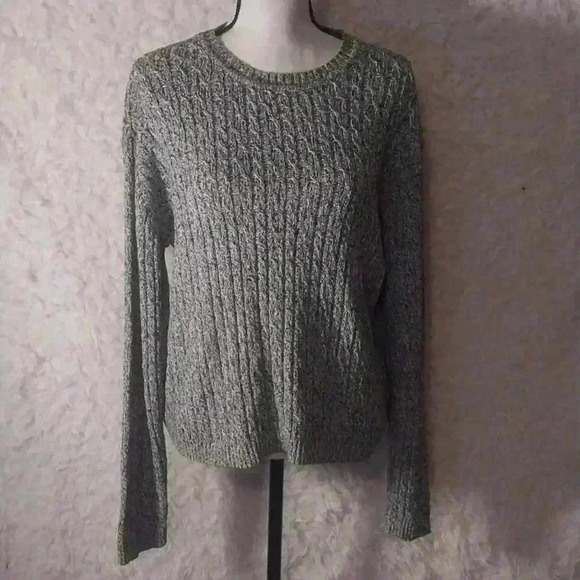 Karen Scott Grey Large Cable Sweater Size XL - Picture 1 of 8